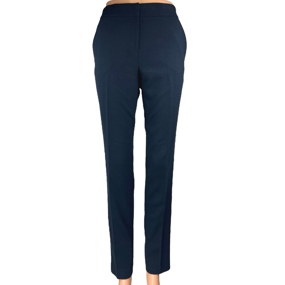 Jones New York Women's Navy Blue Stretch Straight Leg Trouser Dress Pants Size 2
